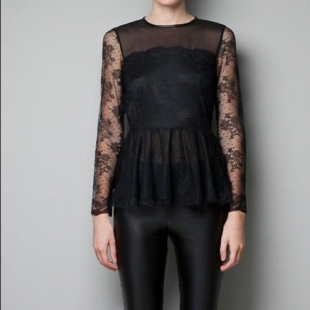 Zara lace peplum top